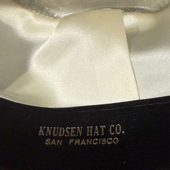 Knudsen Hat Company Black  Fedora 100% Beaver Fur Blend Size 7 5/8 handmade 10X - Picture 4 of 9